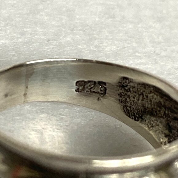 Sterling Silver 925 Marcasite Domed 8MM Tapered Band Ring Size 5 - Picture 8 of 16